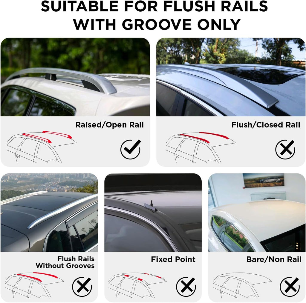 52" Adjustable Aluminum Roof Rack Cross Bars with 4 Locks S143099