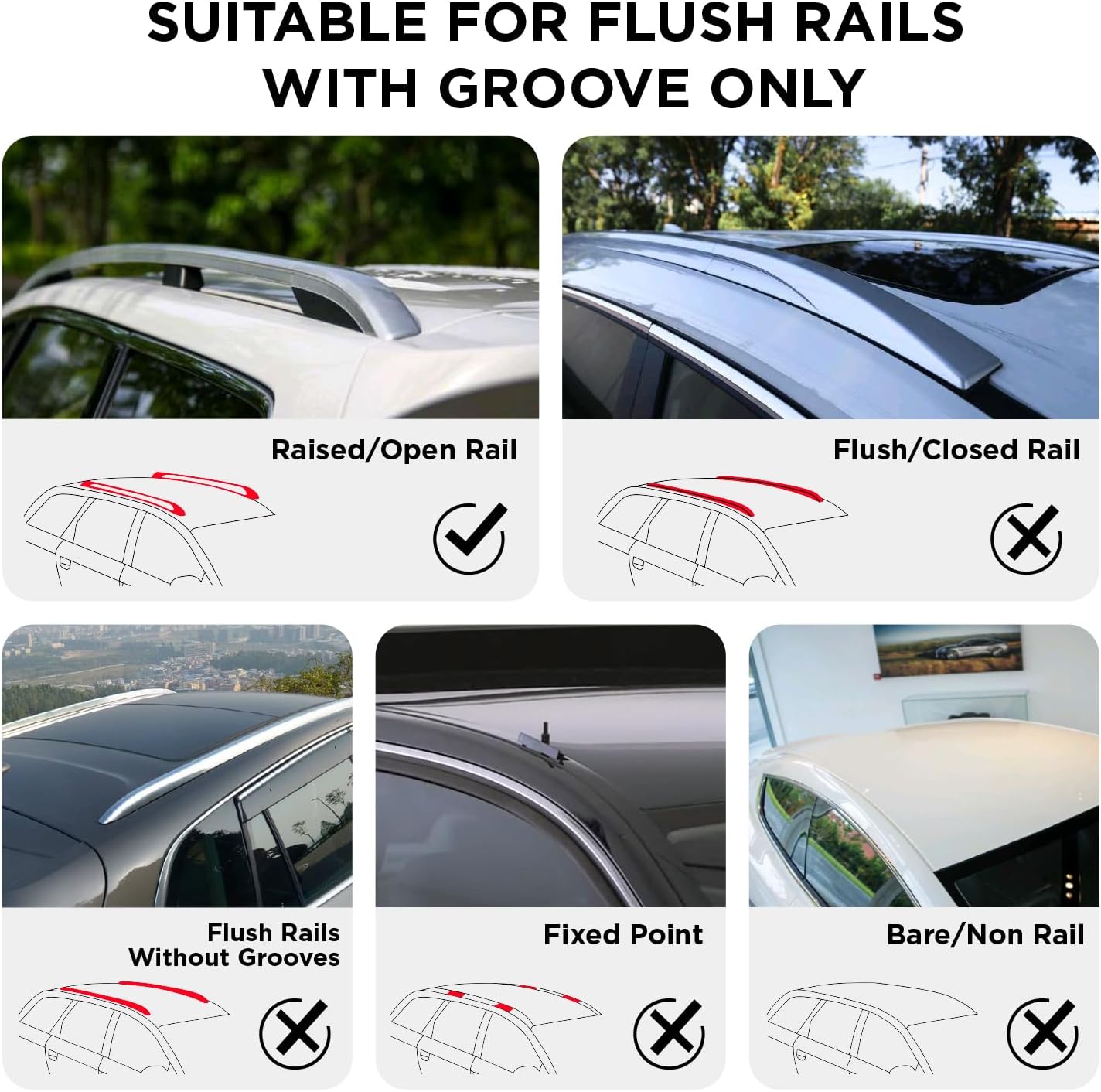 52" Adjustable Aluminum Roof Rack Cross Bars with 4 Locks S143099