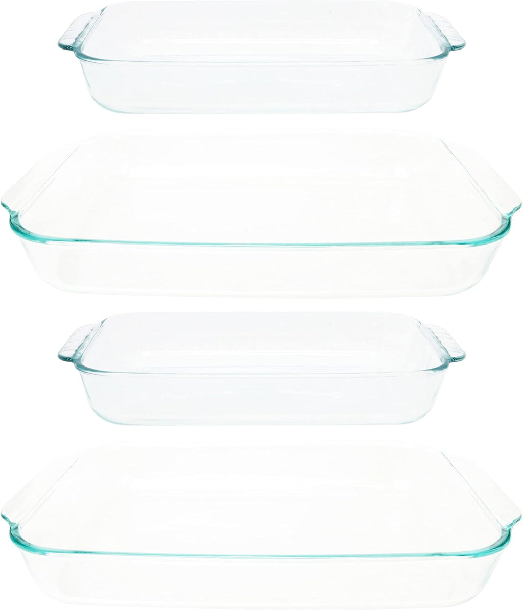 3qt and 2qt Rectangular Glass Baking Dishes Combo Set D129