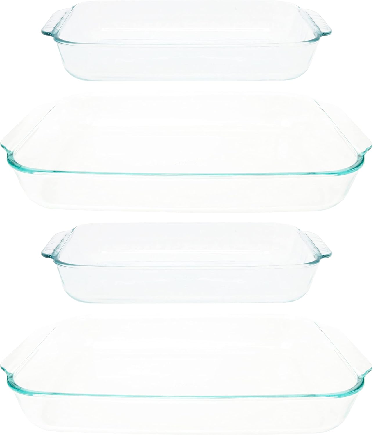3qt and 2qt Rectangular Glass Baking Dishes Combo Set D129