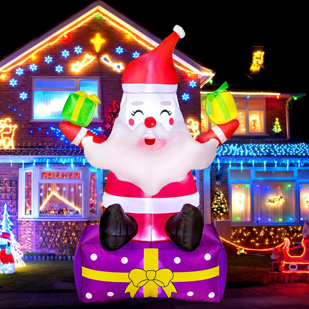 6 Ft Inflatable Santa Claus with Gift Boxes S420