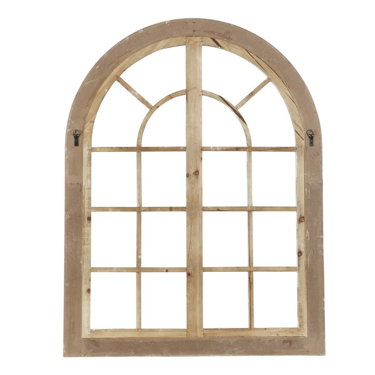 White Arched Window Wood Wall Decor H48247