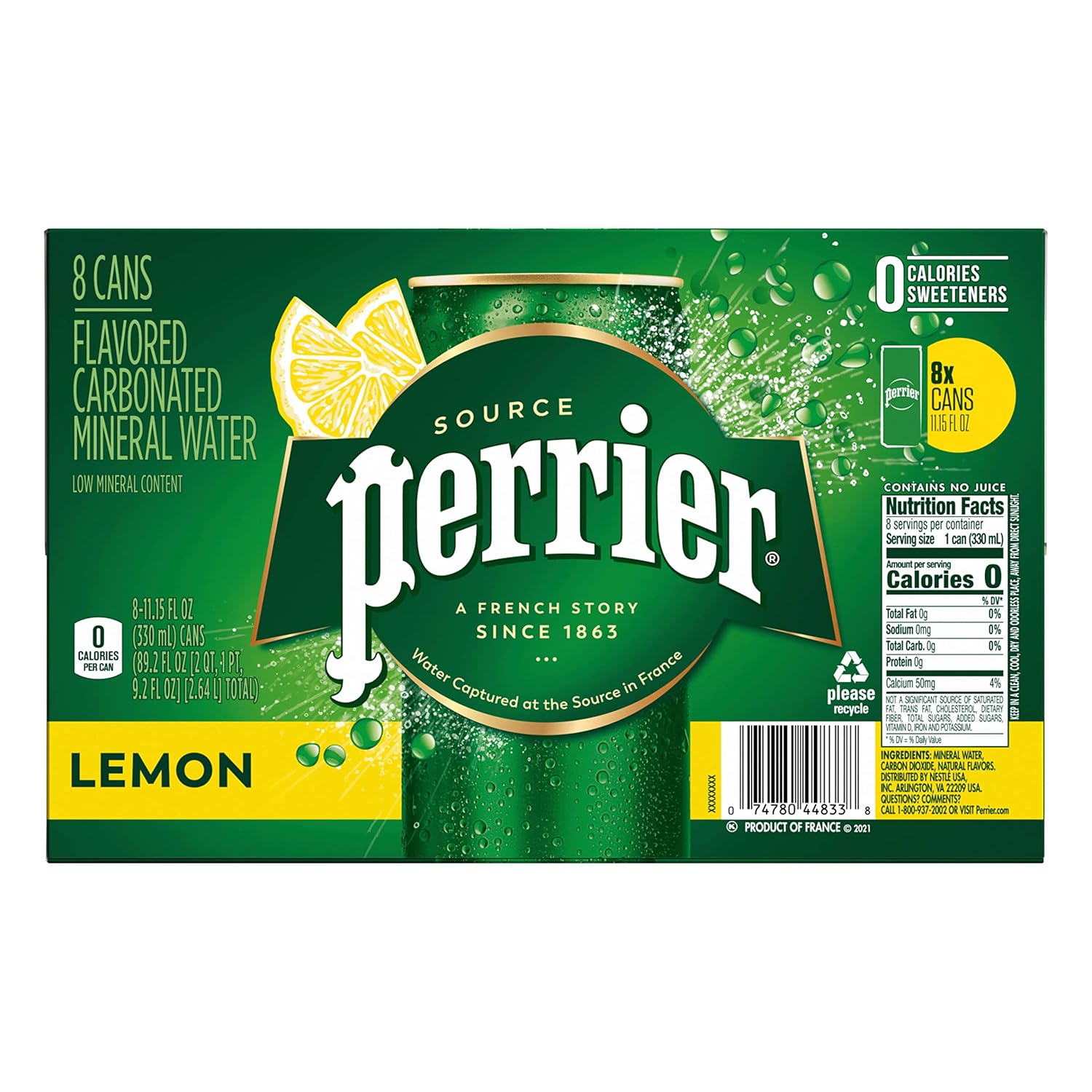 Lemon Flavored Sparkling Water, 11.15 Fl Oz Cans (24 Count) W26725