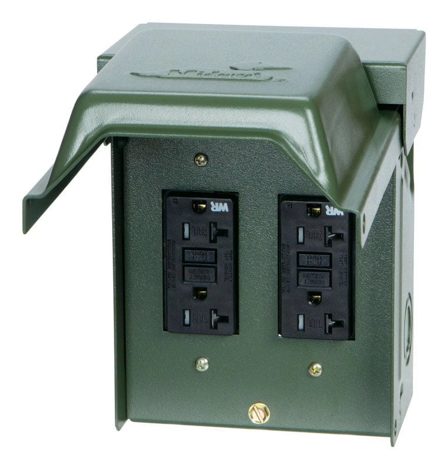 Green 20A GFCI Outlet with 2 Receptacles D619033