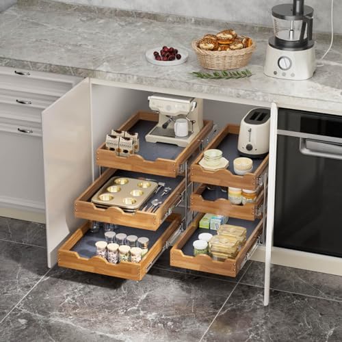 2 Tier Pull Out Wood Cabinet Organizer X832218