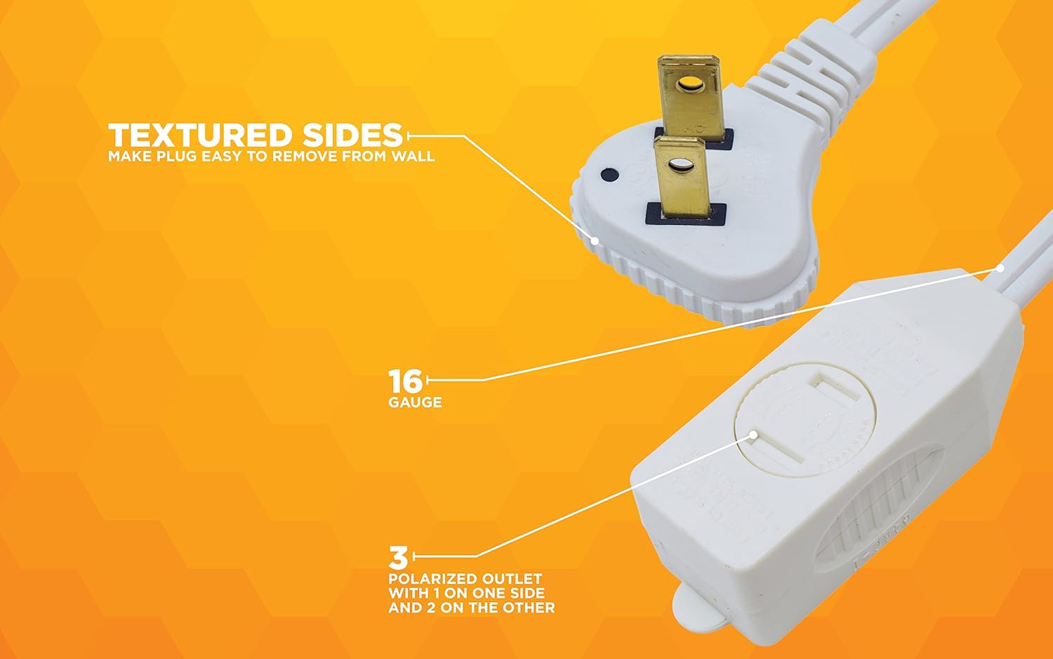 White 13-Foot Flat Plug Extension Cord Y212741