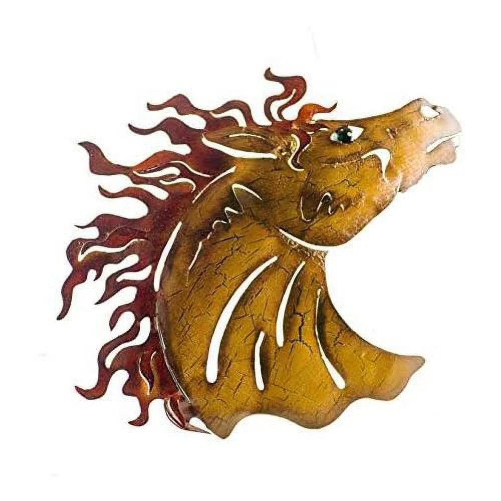 Metal Wall Art Horse Head Crackle N344