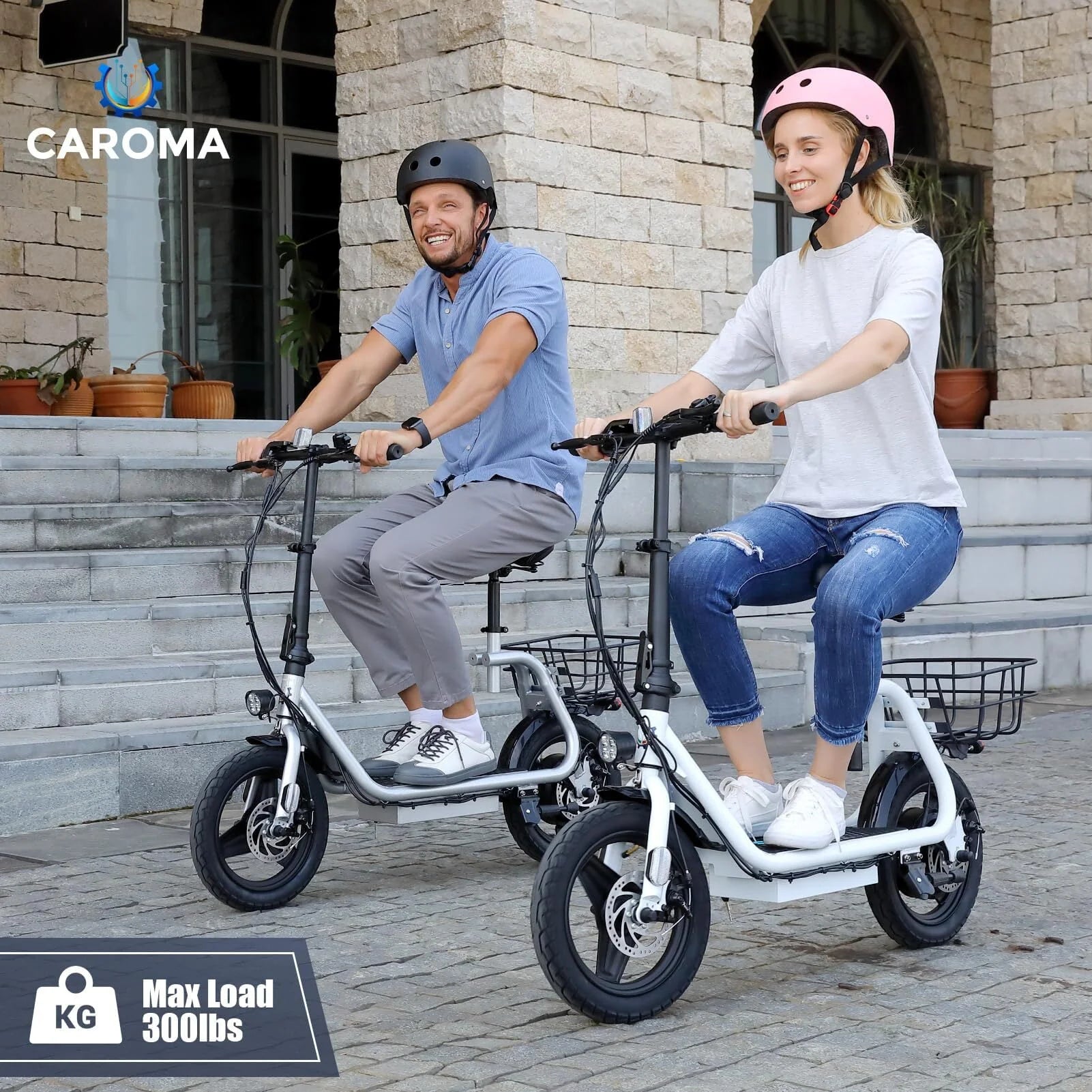 Silver Electric Scooter with Seat, 14 inch, 500W, 25 Miles 20 MPH C2524