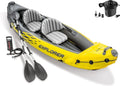 2-Person Inflatable Kayak Set with Aluminum Oars, Yellow F44389