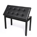 White Solid Wood Piano Bench with Padded Cushion and Storage B784
