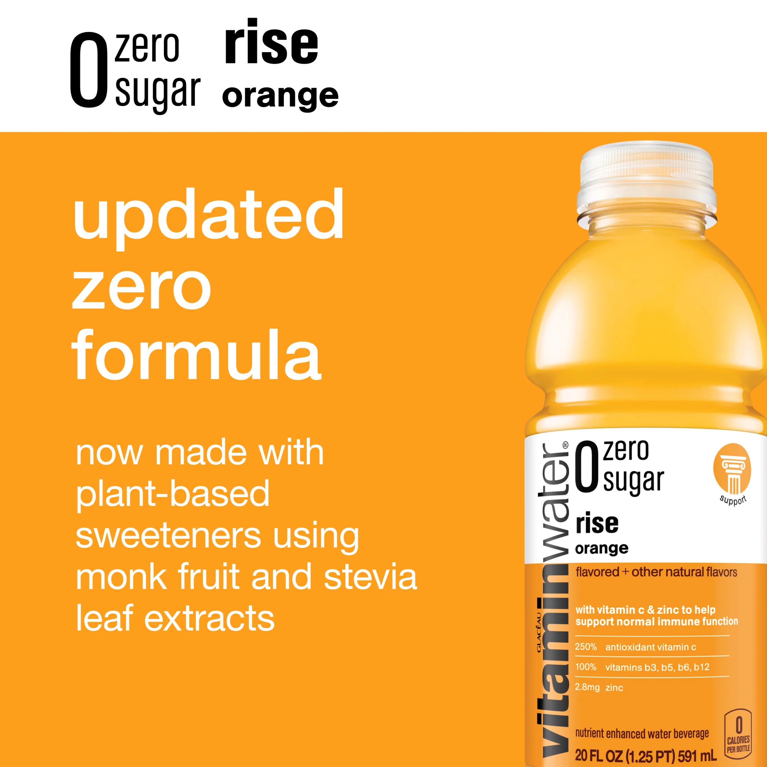 20 fl oz 12 Pack Orange Electrolyte Enhanced Vitamin Water U2519