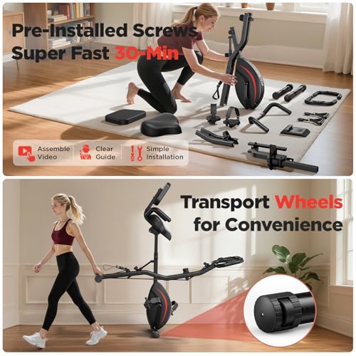 5 IN 1 Folding Exercise Bike with 6.6 LBS Flywheel Z485635