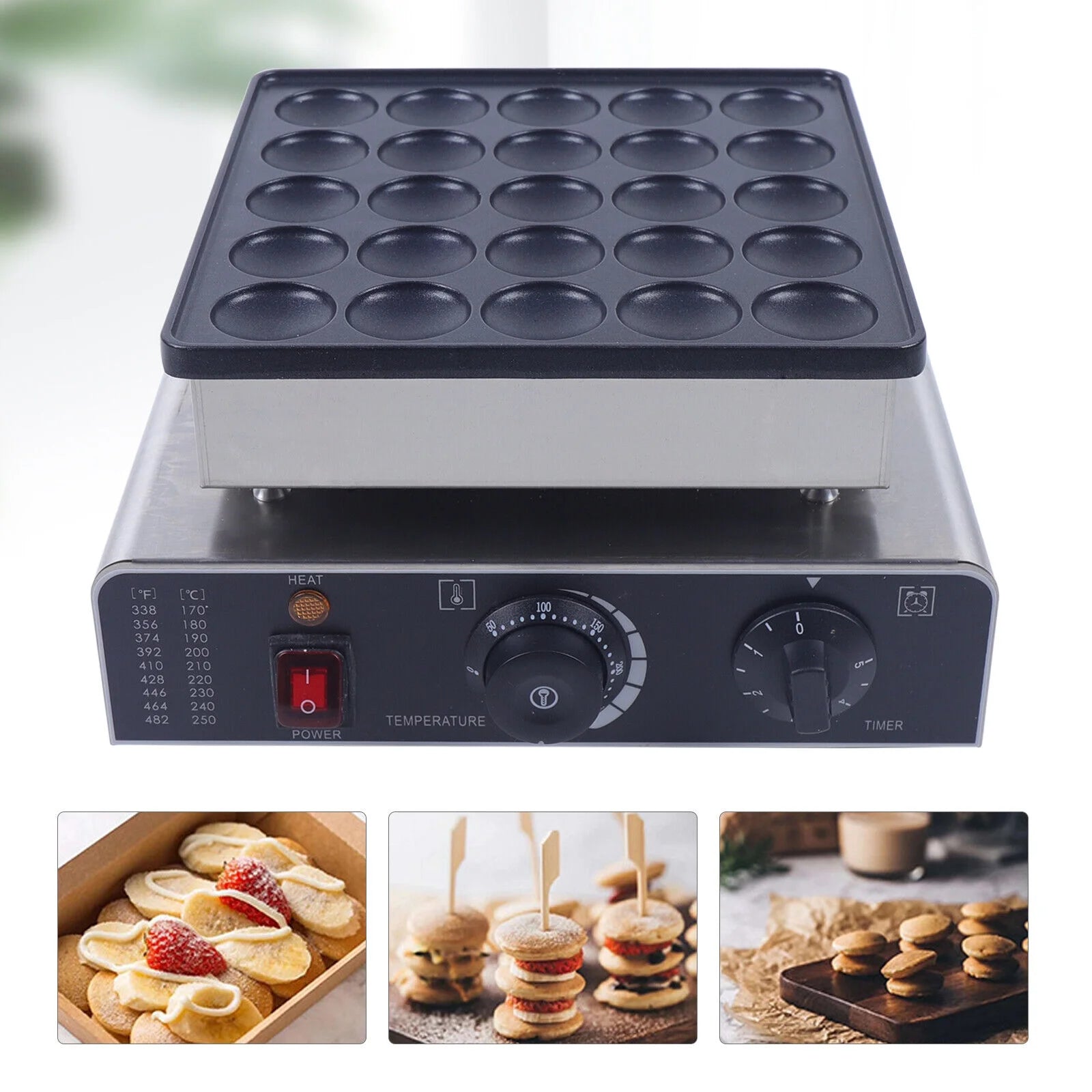800W Commercial Nonstick Waffle Maker M32943