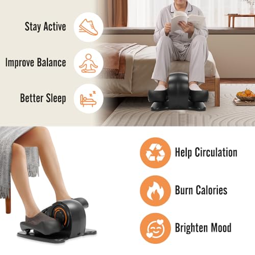 Under Desk Electric Seated Pedal Exerciser Leg Exercise Equipment with Remote Control Mini Elliptical Machine A1426