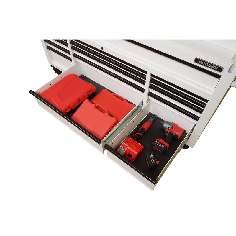72 in. W Heavy Duty Matte White Mobile Workbench Cabinet with Wood Top H105