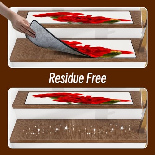 13+1 Stair Treads Carpet with Landing Stair Rugs Non-Slip Wooden Steps Stair Runner Rug Safety Mats W741