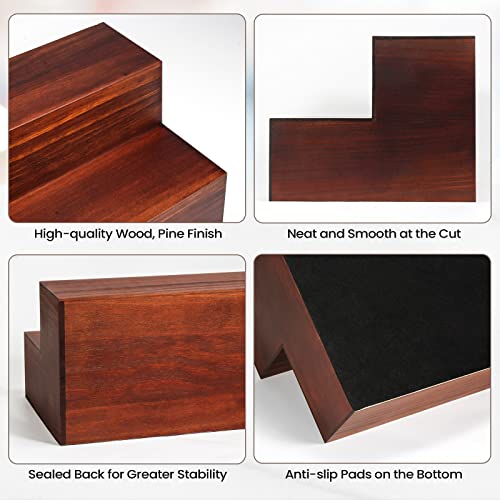 2 Pack 16 Inch 2 Tier Real Wood Bar Shelves N581