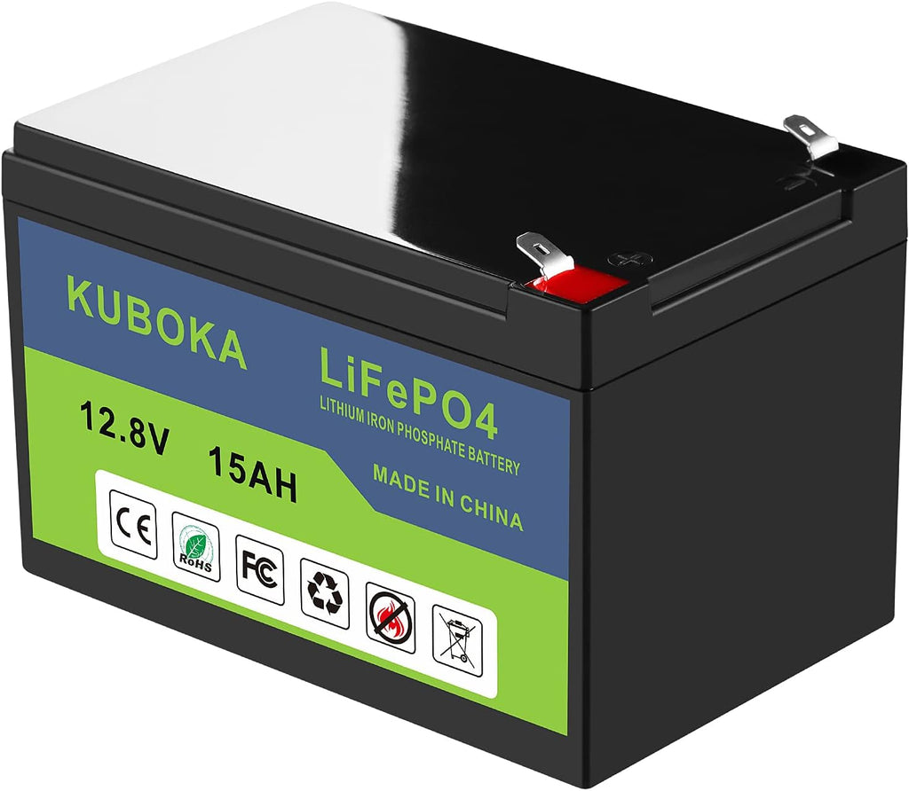 12V 15Ah Lithium-ion Rechargeable Battery Deep Cycle Pack of 2 W14251