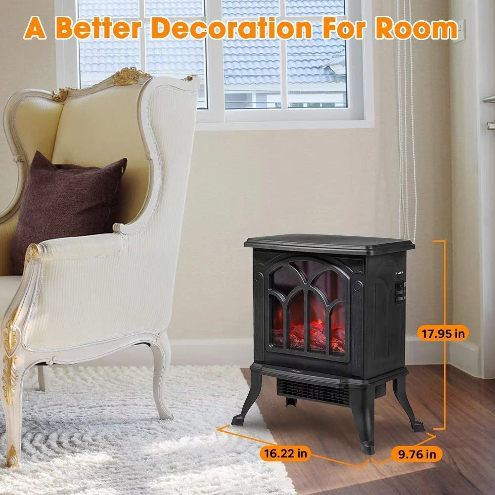 Black Infrared Quartz Electric Fireplace Stove Heater L5299