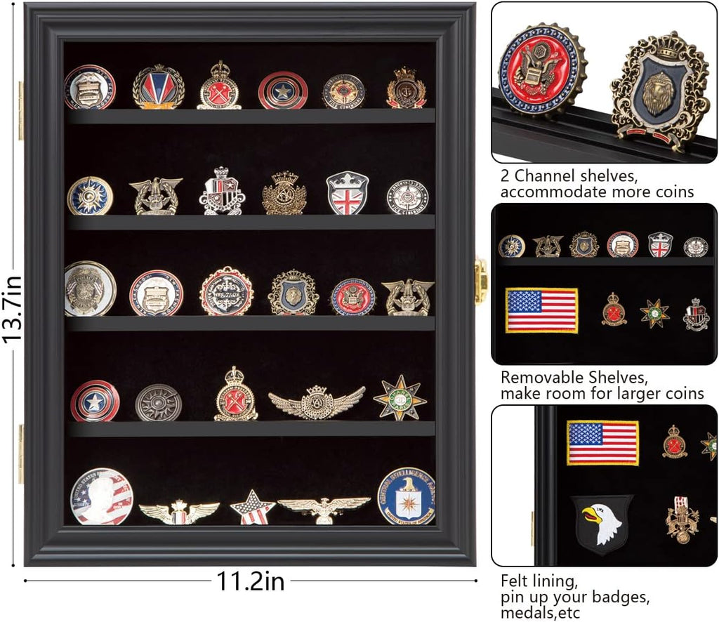 Black Shadow Box with Removable Shelves and Pinnable Background K839334