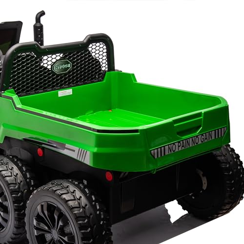 Green 2 Seater 4WD Ride On Car with EVA Tires, Remote Control, Dump Bed C73727