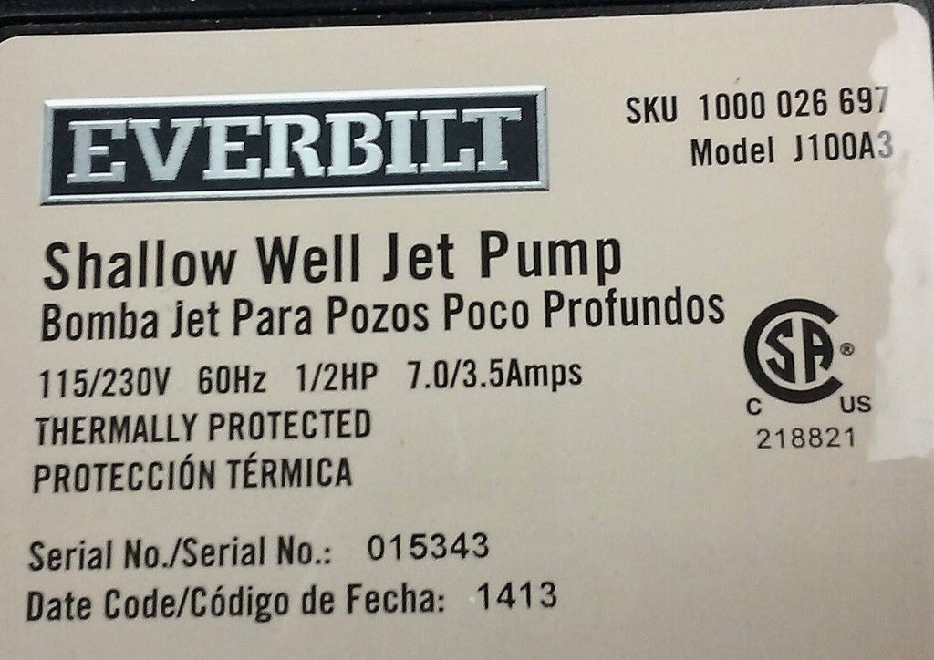 1/2 HP Shallow Well Jet Pump L651375