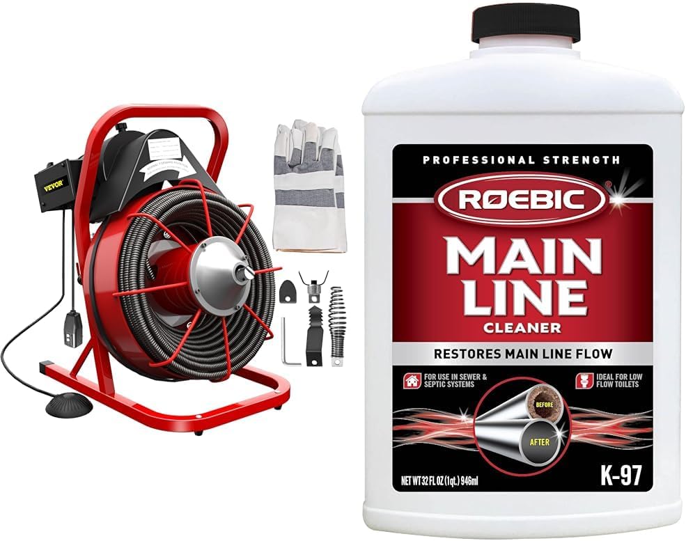 75Ft x 1/2Inch 370W Drain Cleaning Machine I540