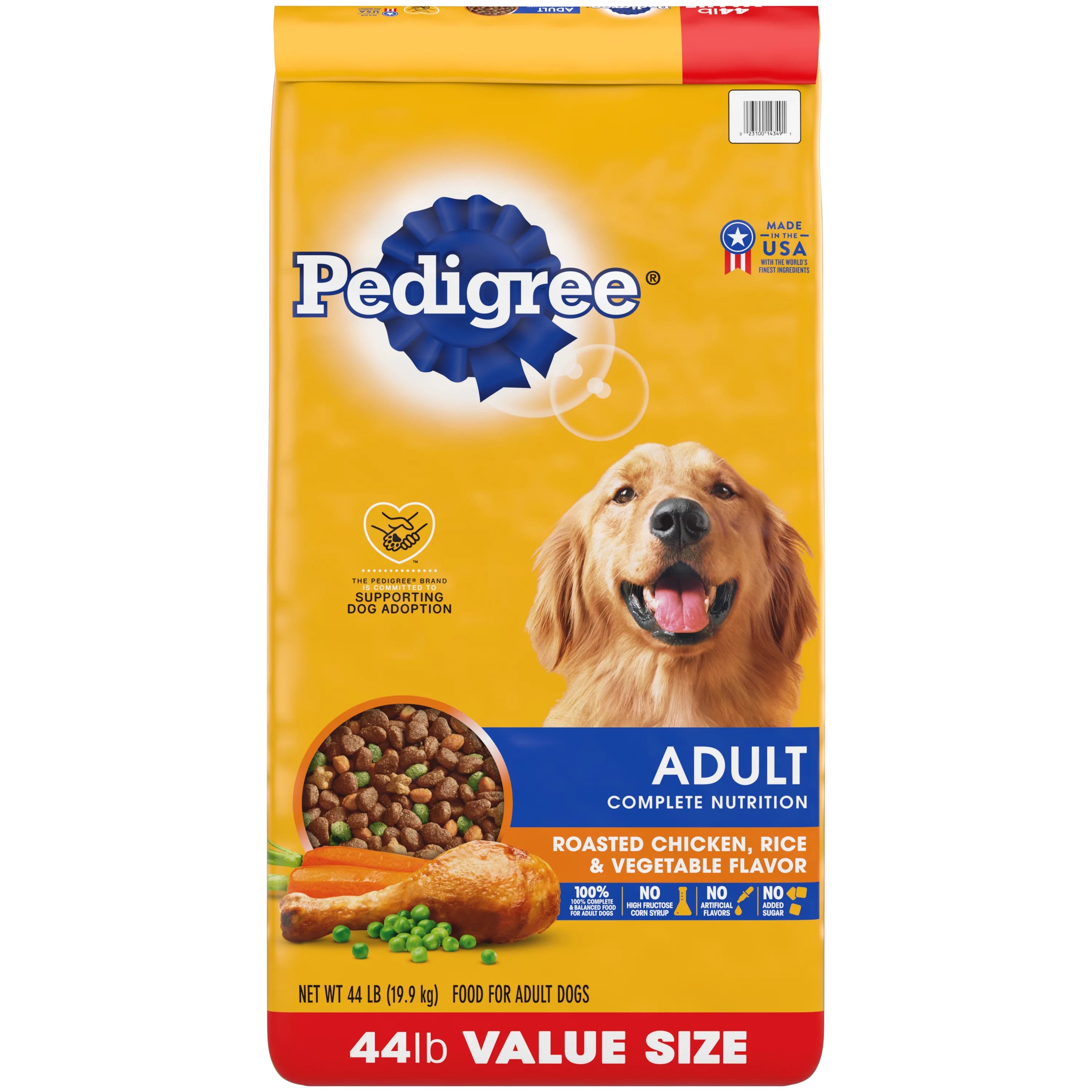 44 lb Adult Dry Dog Food Roasted Chicken Rice Vegetable Flavor Kibble M9339