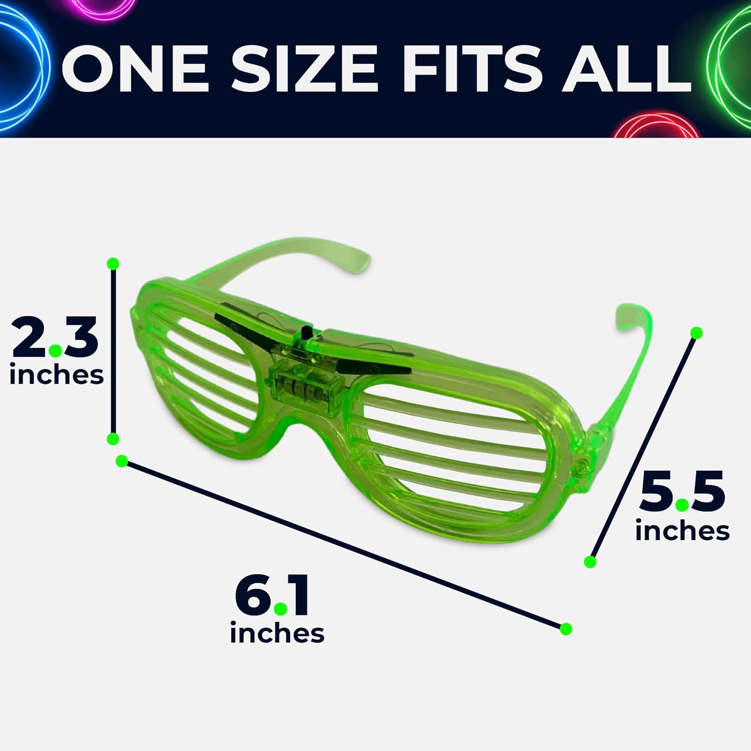 25 Pieces Glow in the Dark LED Glasses V300400
