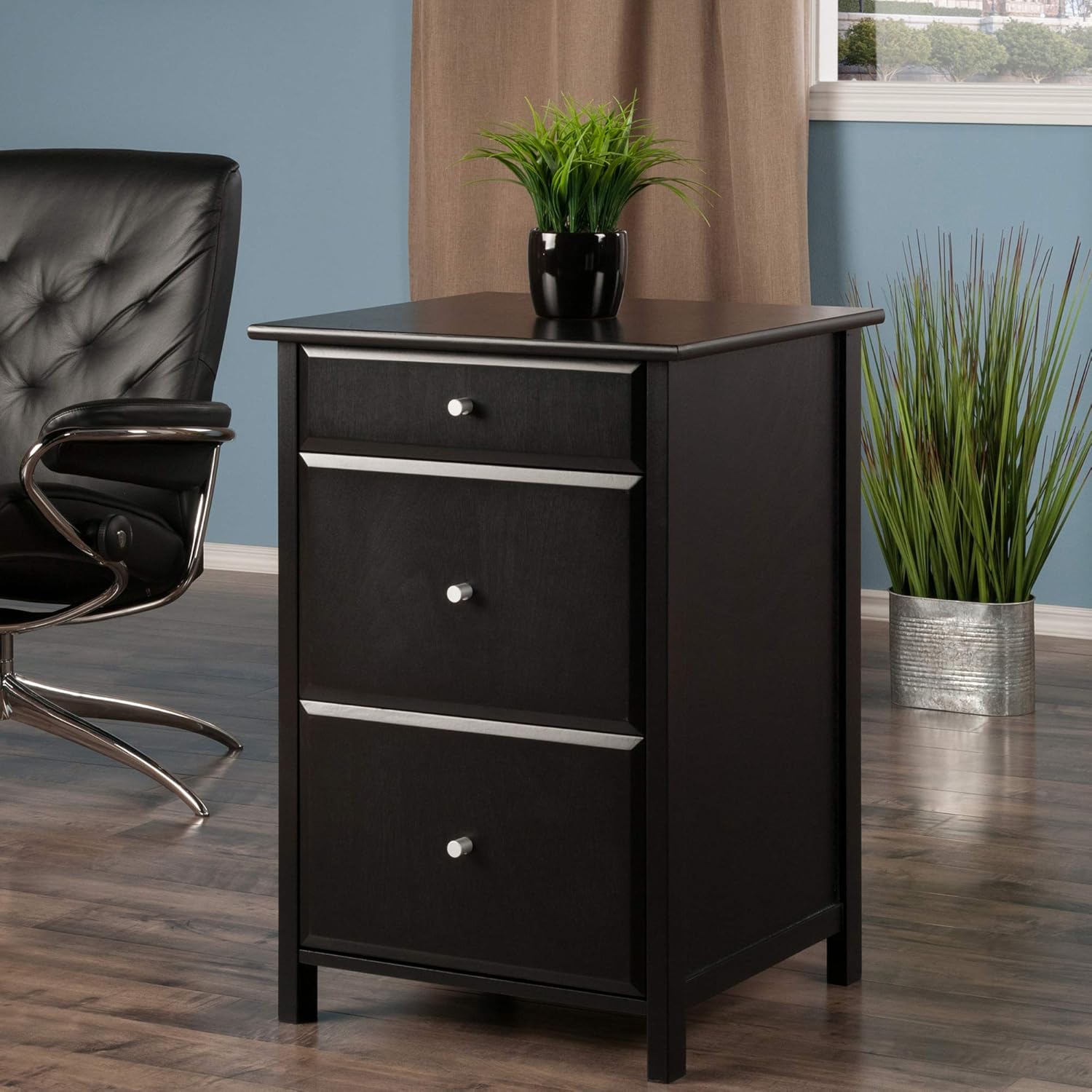 Black File Cabinet Y284