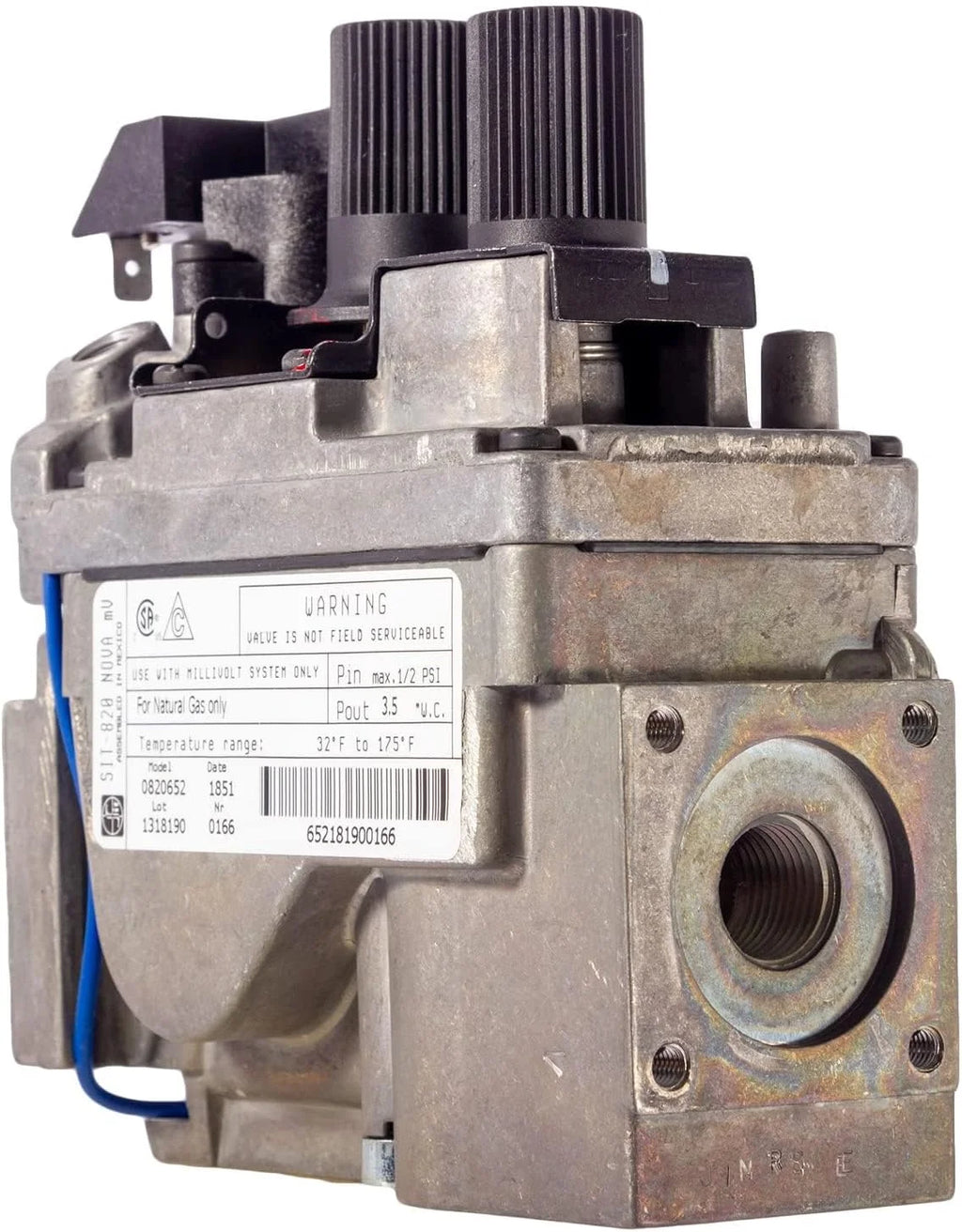 Natural Gas Millivolt Gas Valve for Fireplaces and Stoves W727859