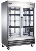 47 cu ft Stainless Steel Glass Door Reach-In Refrigerator S869
