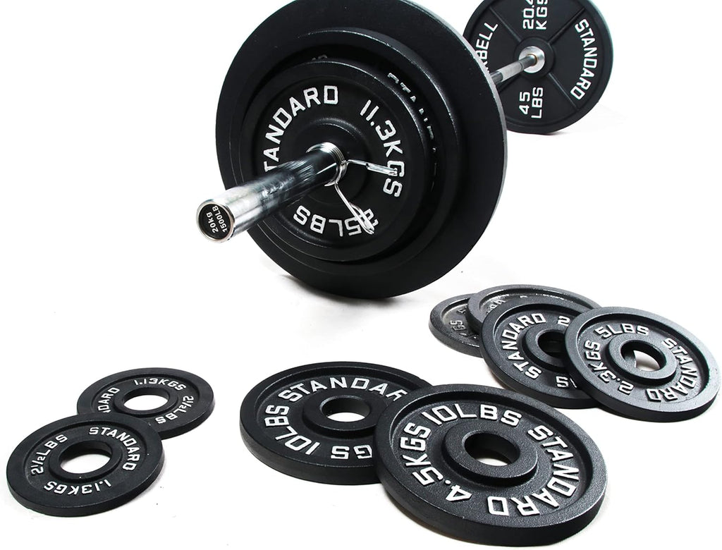 300-Pound Cast Iron Olympic Weight Set with 7FT Olympic Barbell R71185