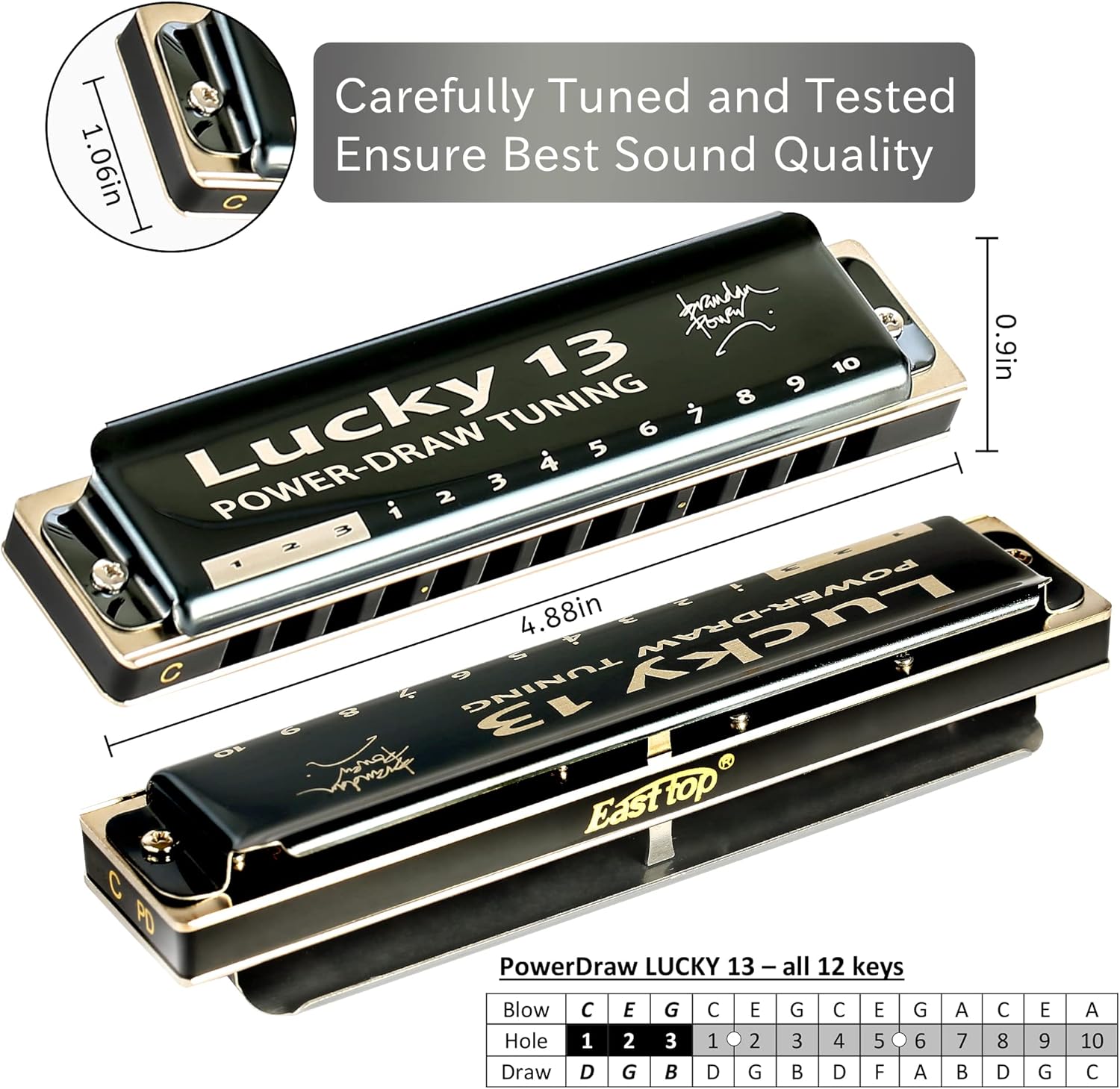 13 Holes Diatonic Harmonica C key T6292
