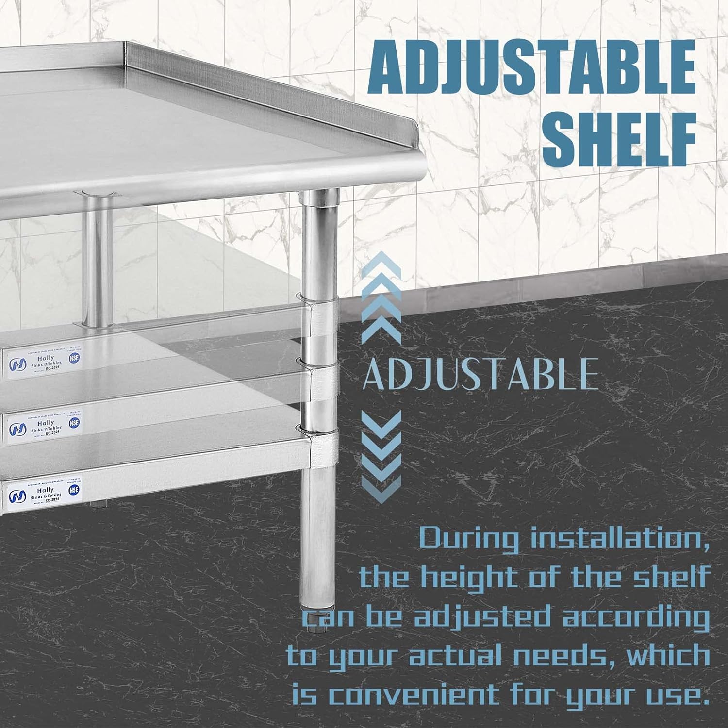 Stainless Steel Equipment Stand 28x24 Inches with Undershelf L929