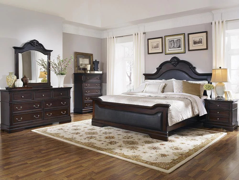 Carved Bedroom Set Cappuccino F38168