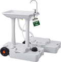 Portable Camping Sink with 8 Gal Capacity, Foot Pump, Faucet, Soap Dispenser, Towel Rack, 10 Gal Waste Tank D6936