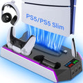 PS5 Stand and Cooling Station with Dual Controller Charging Station, White Z76126