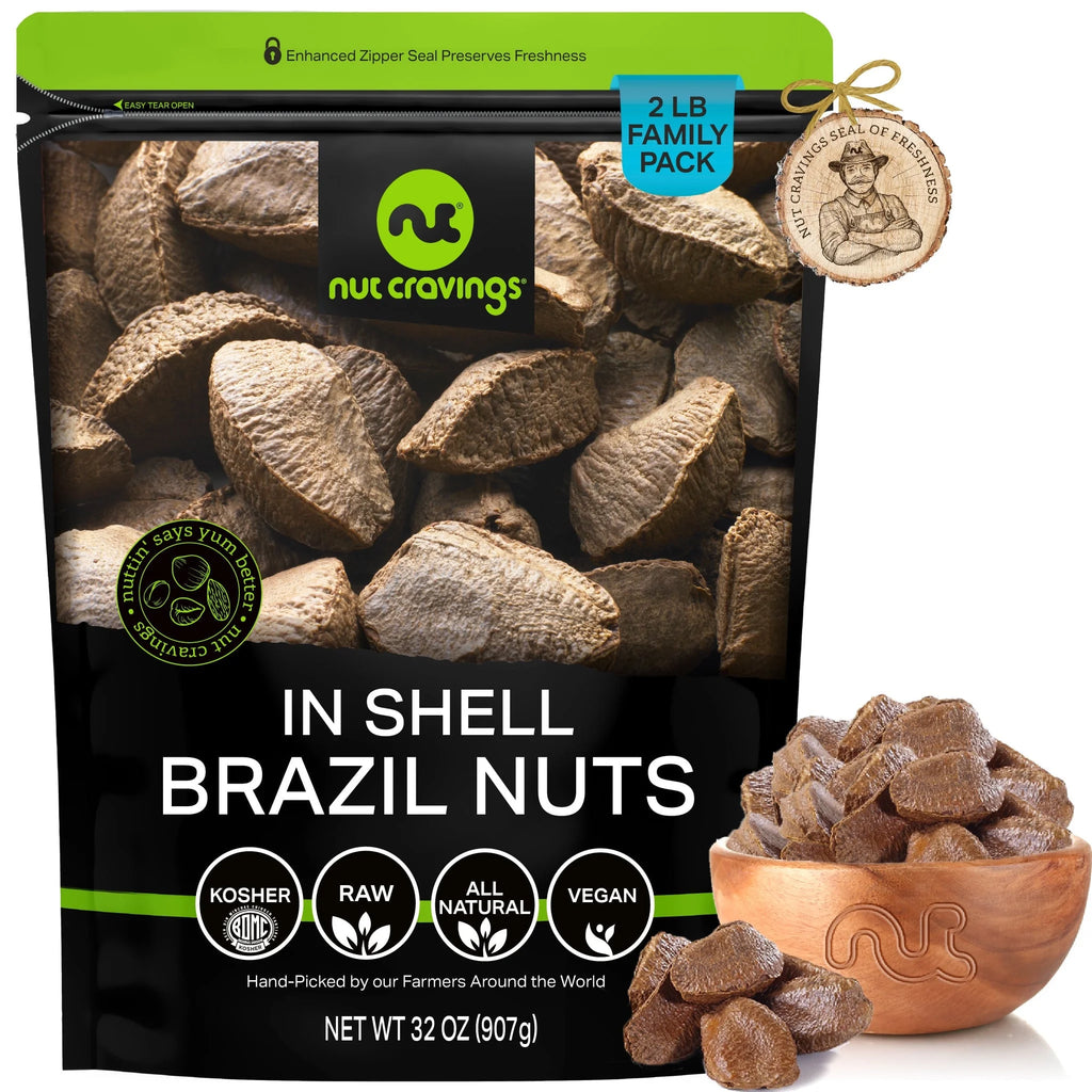 Raw In Shell Brazil Nuts 32oz H3543