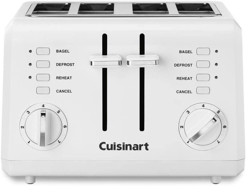 White 4-Slice Compact Plastic Toaster H544370
