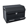 Car Organizer Trunk, Durable Collapsible Leather Trunk Organizer with Lid and Sturdy Handle, Auto Cargo Storage Compartments (11.4 x 27 x 12.2, Black) Z8227