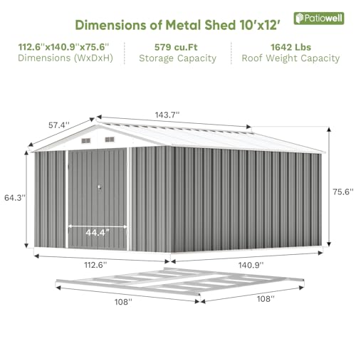Brown Metal Outdoor Storage Shed V79319