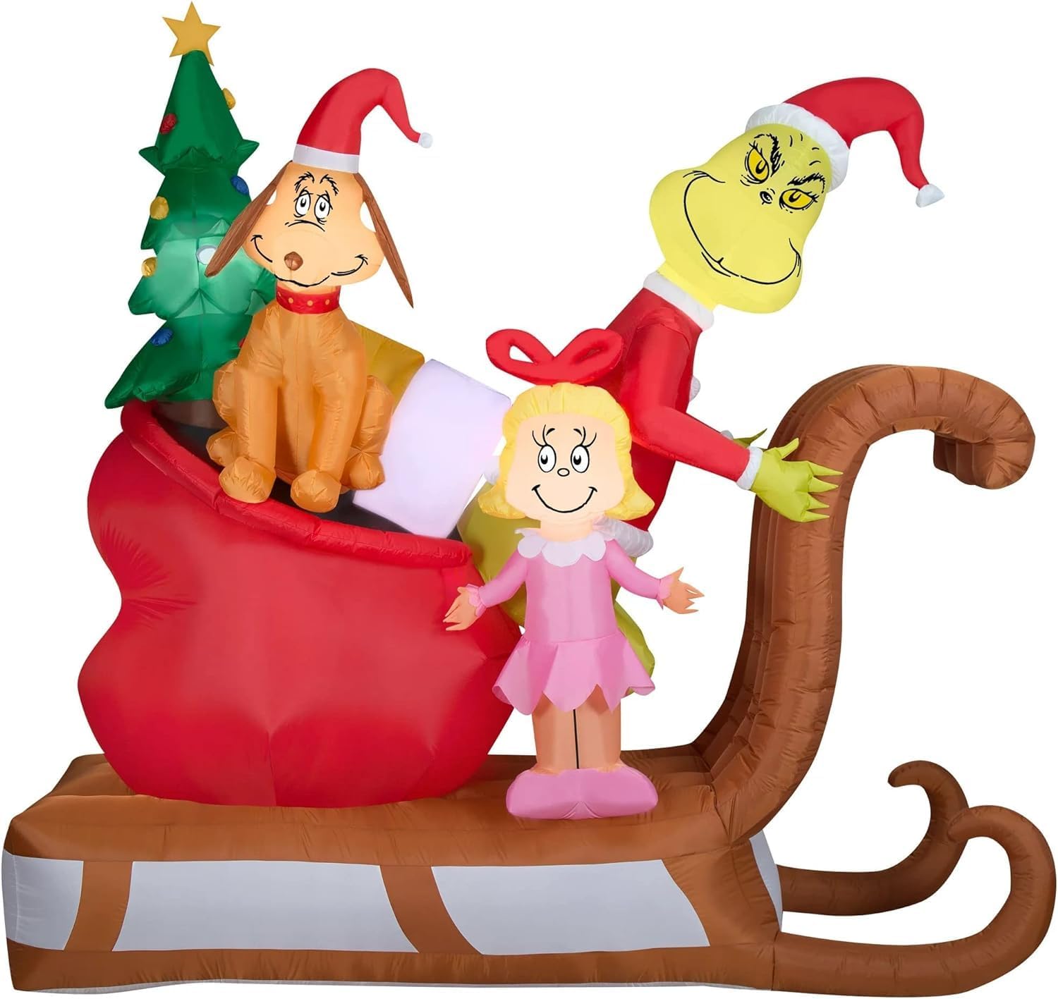 9FT Airblown Inflatable Grinch Scene Christmas Decor Y283