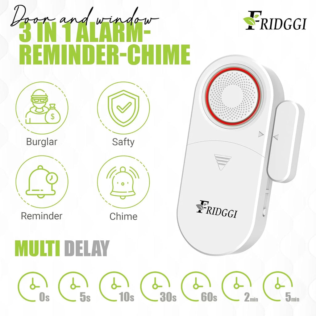 3in1 Alarm Door Ajar Chime with Delay White E102799