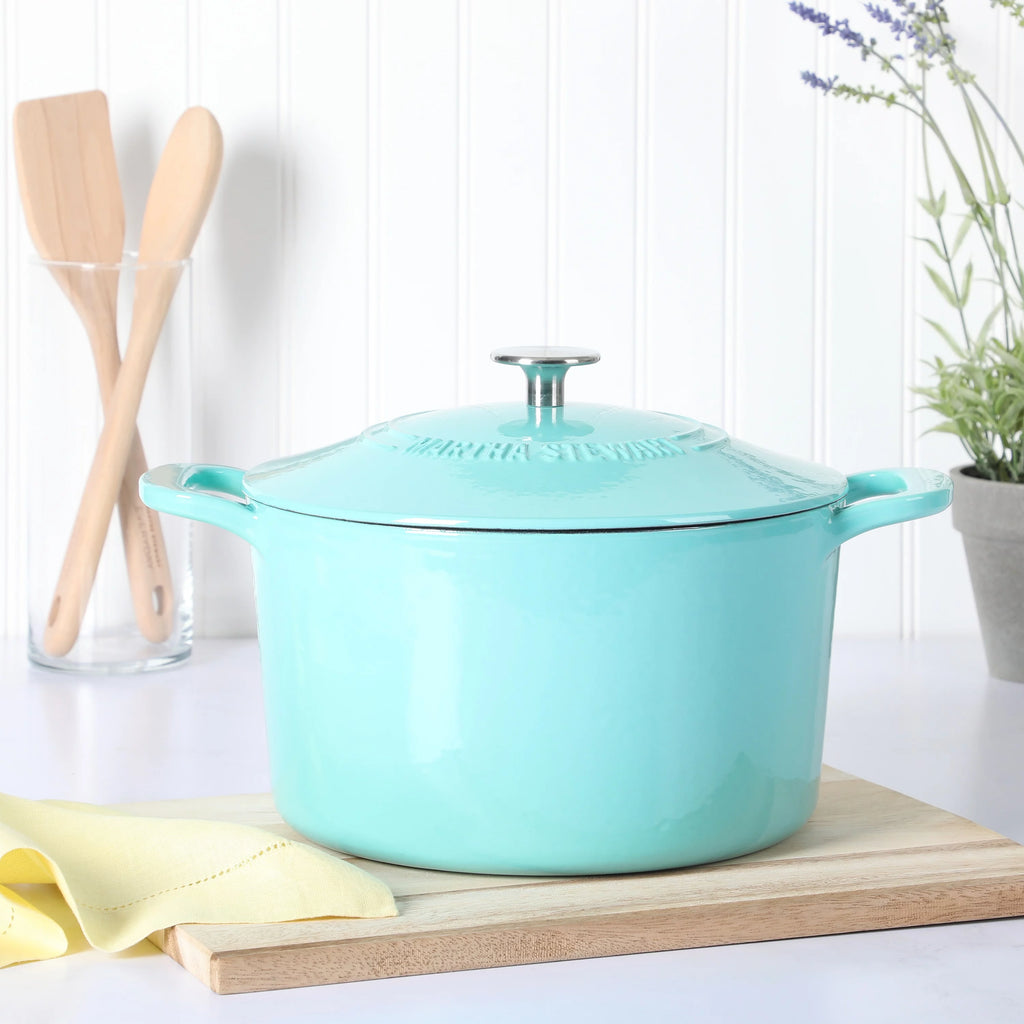 7-Quart Linen Enamel Cast Iron Dutch Oven W2234