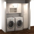 Satin White Laundry Kit with Wall and Pantry Cabinets A655