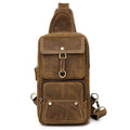 Brown Genuine Leather Sling Backpack C86145