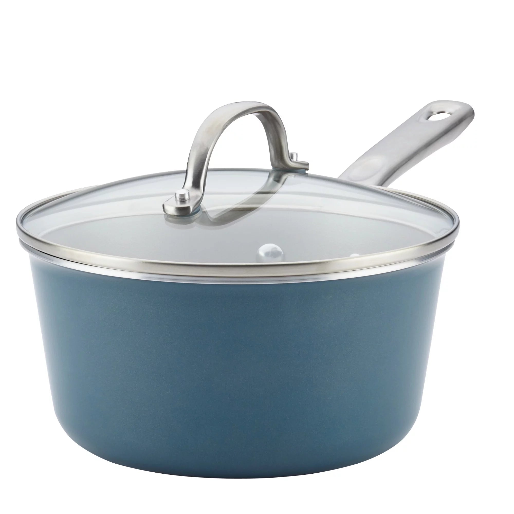 Porcelain Enamel Nonstick Covered Saucepan, 3 Quart, Twilight Teal P118824