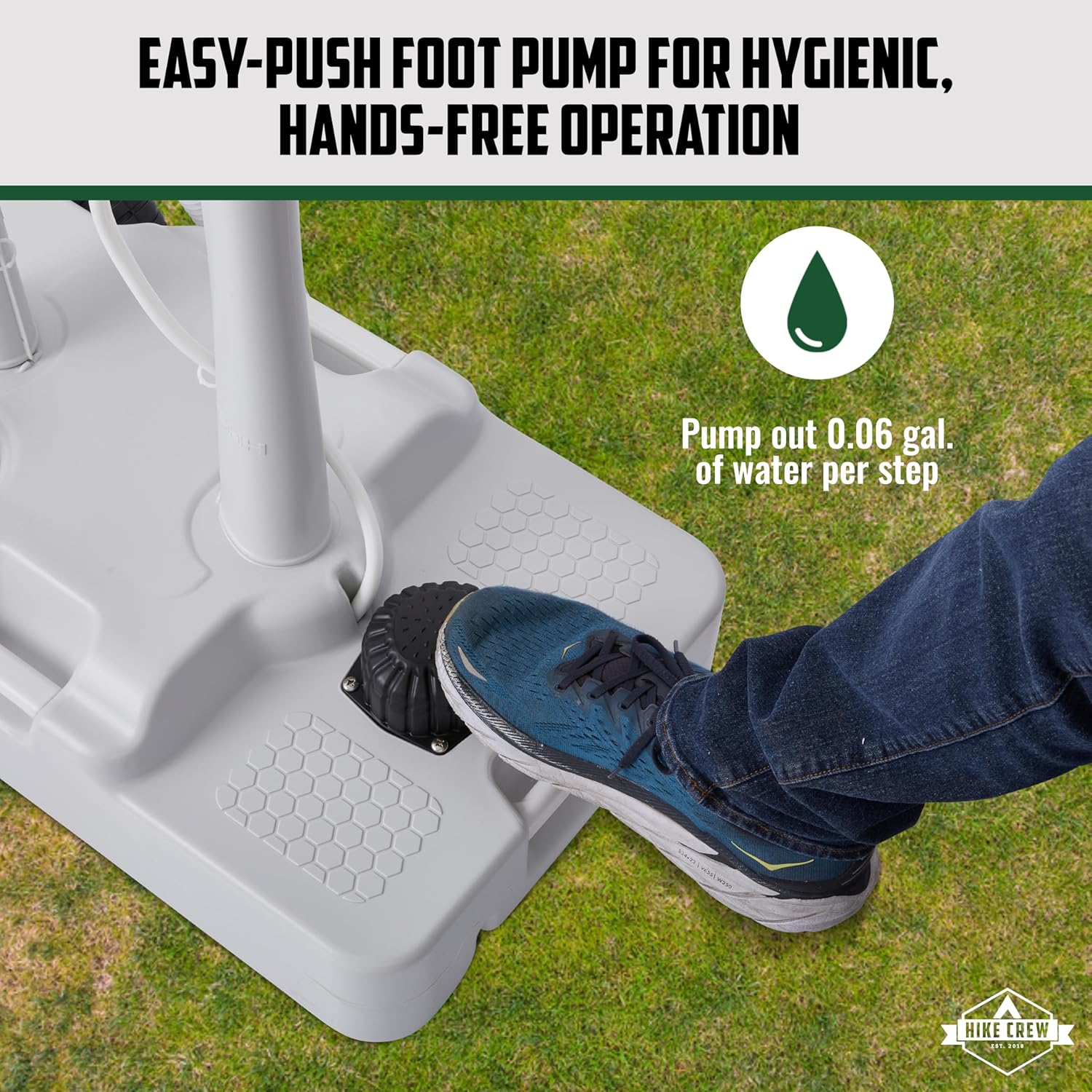 Portable Camping Sink with 8 Gal Capacity, Foot Pump, Faucet, Soap Dispenser, Towel Rack, 10 Gal Waste Tank D6936