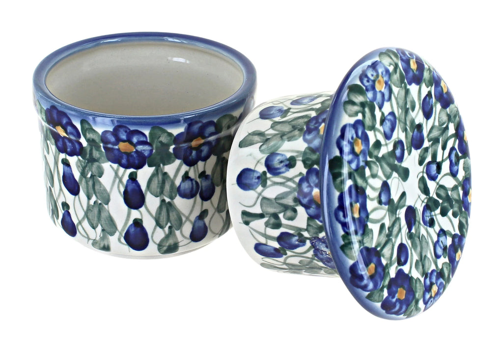 Blue Rose Polish Pottery French Butter Dish G429995